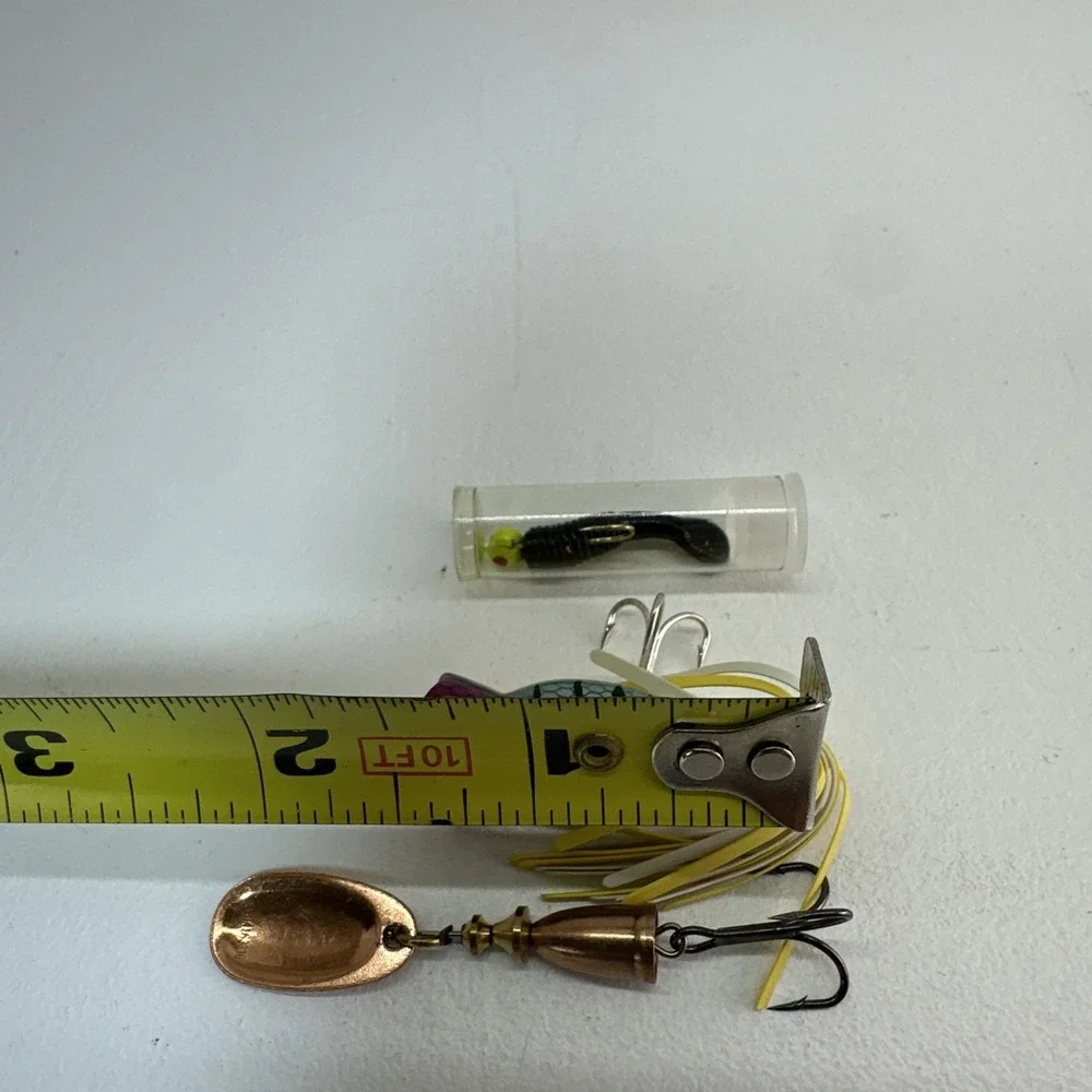 Mixed Fishing Lure Lot Hula Popper Spinner Spoon Jig Set Bass Trout 8 pcs